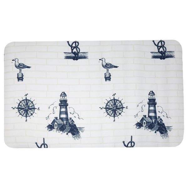 Nautica Printed PVC Bath Mat 15 x 27 In.