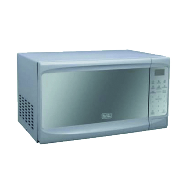 ^Black &amp; Decker Microwave Oven 0.6 CF Silver (Mirror Glass)