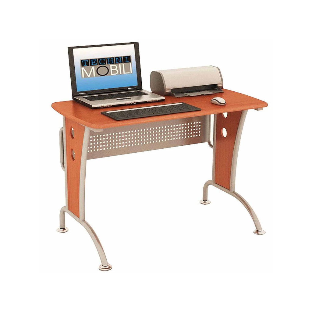 Techni Mobili Modern Computer Desk Workstation, Dark Honey