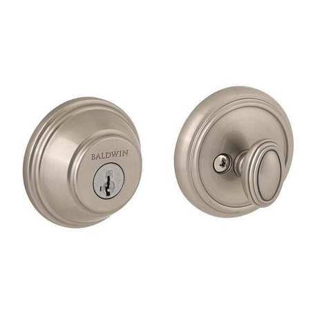 Baldwin Prestige Single Cylinder Round Deadbolt, Satin Nickel