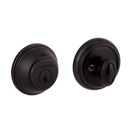 Baldwin Prestige Single Cylinder Round Deadbolt, Venetian Bronze