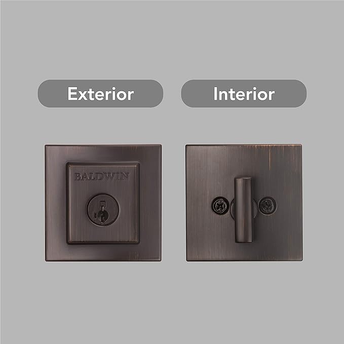 Baldwin Prestige Spyglass Single Cylinder Front Door Deadbolt, Venetian Bronze