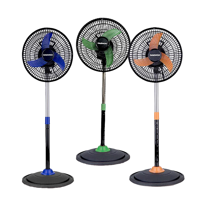 Daewoo Oscillating Standing Fan Assorted Colours 10 In.
