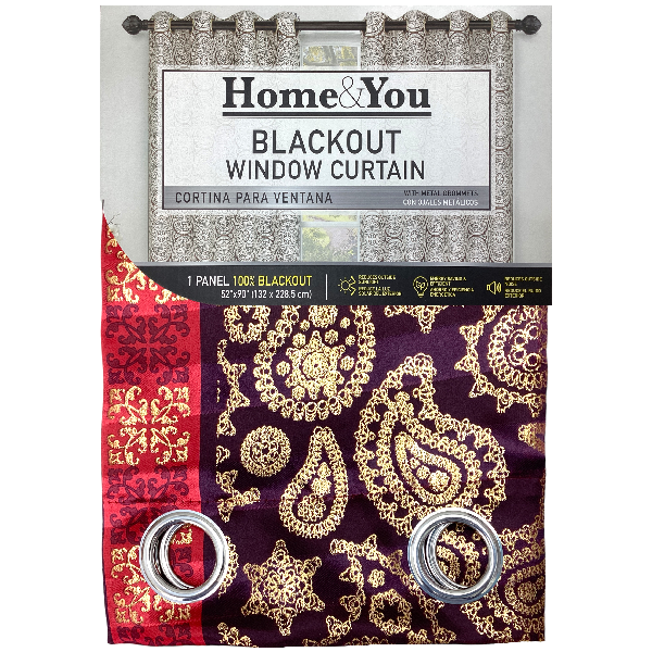 Home &amp; You Blackout Window Curtain, Single Panel