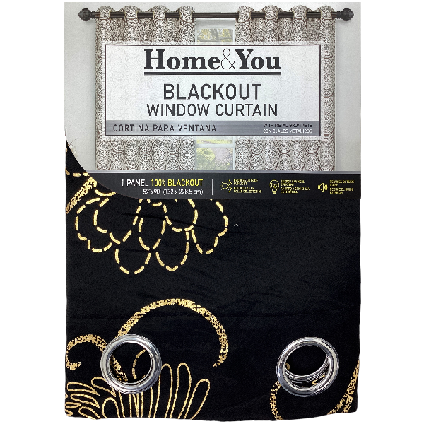 Home &amp; You Blackout Window Curtain, Single Panel