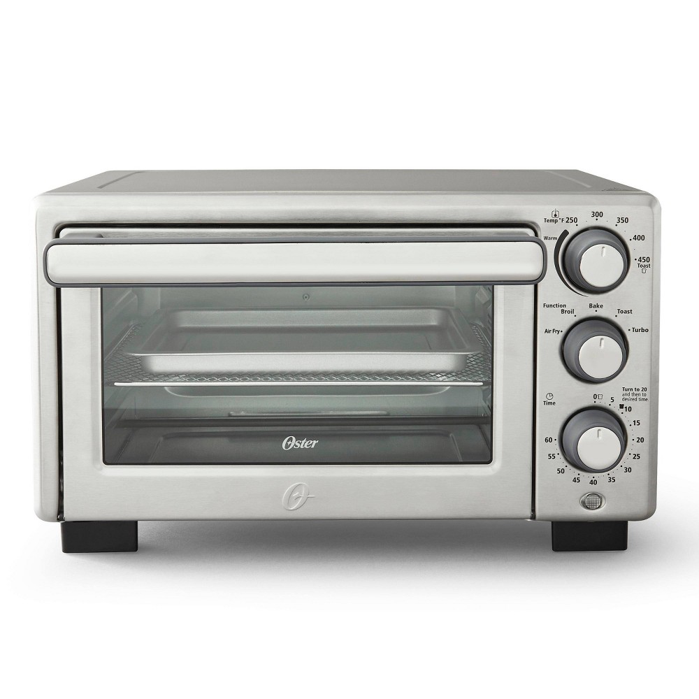 Oster Compact Countertop Oven with Air Fryer 17.6 Quart, Stainless Steel