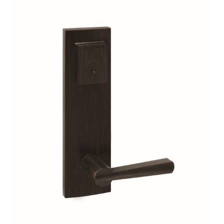 Baldwin Prestige Spyglass Single Cylinder Handle Entry Door Handleset Featuring SmartKey Security, Venetian Bronze