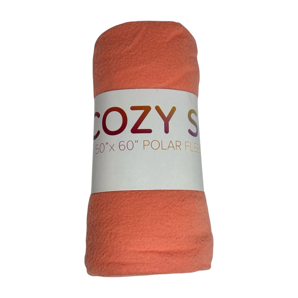 ****Cozy Polar Fleece Micro Throw, Coral