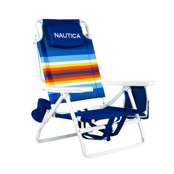 Nautica Beach Chair 5-Position, Rainbow Border