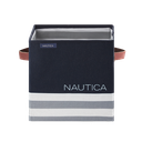 Nautica Folding Storage Cube, Navy Stripe