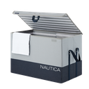 ****Nautica Folding Rectangular Hamper/ Storage Trunk with Lid, Gray Block
