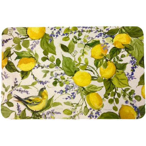 Counter Art Reversible Easy-Care Placemat, Watercolor Lemons