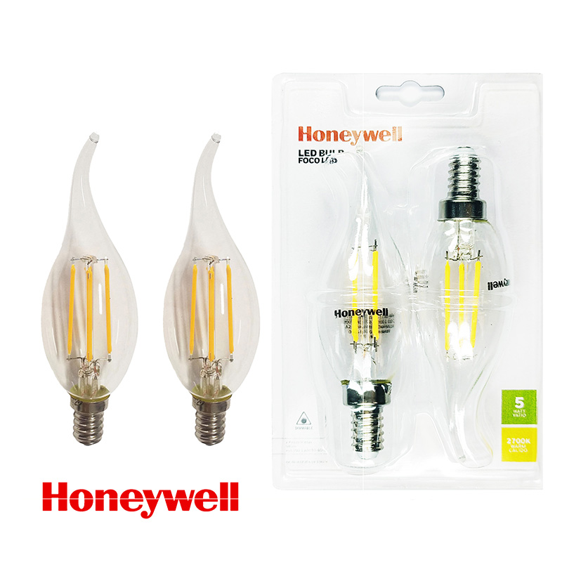 Honeywell 2pk Filament LED Bulb E12 5W