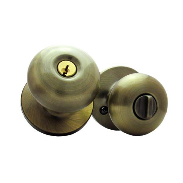 Kwikset Olympus Entry Knob Antique Brass