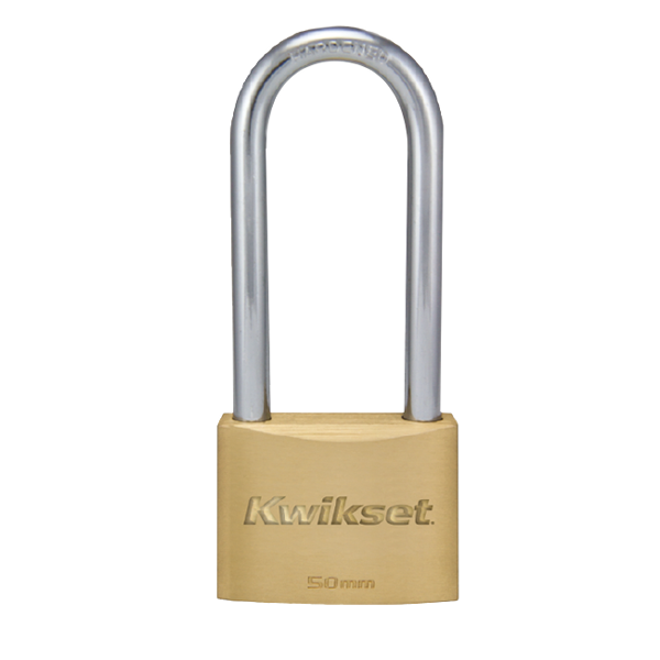Kwikset Padlock Long Shackle 50mm Solid Brass