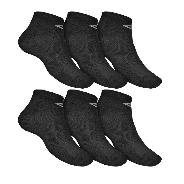 Everlast Ankle Socks Poly 6-Pack (Size 10-13) Black