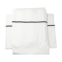 ****Kenneth Cole 400TC King Sheet Set, White With Navy Embroidered Line - 100% Cotton, 4Pc
