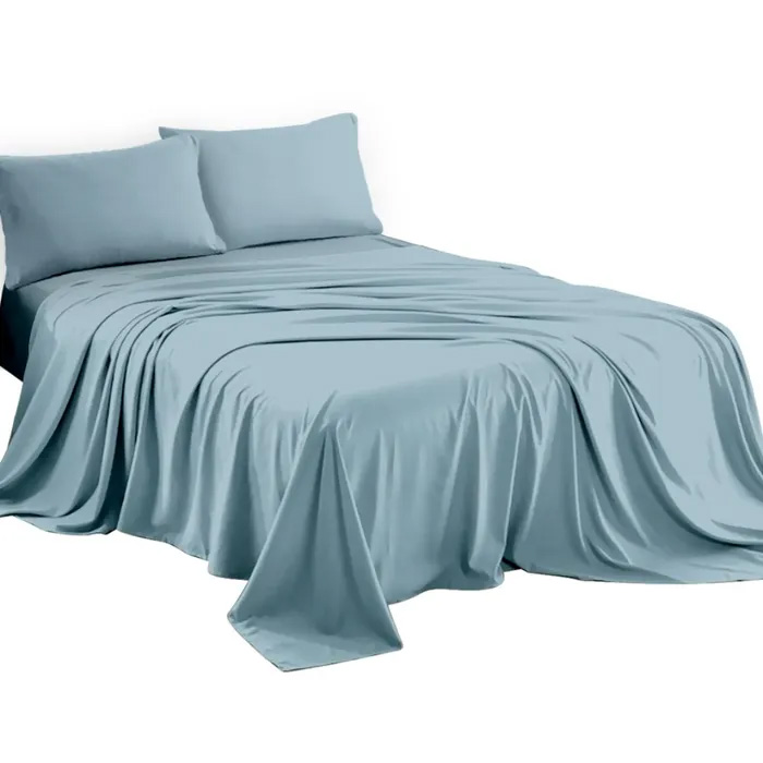 Nautica 4pc Solid Sheet Set King, Light Blue