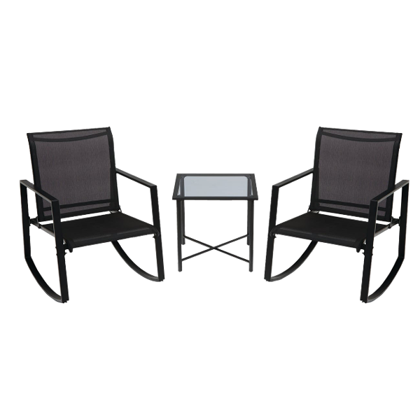 Outdoor Expressions Huntington 3-Piece Chat Set, Black
