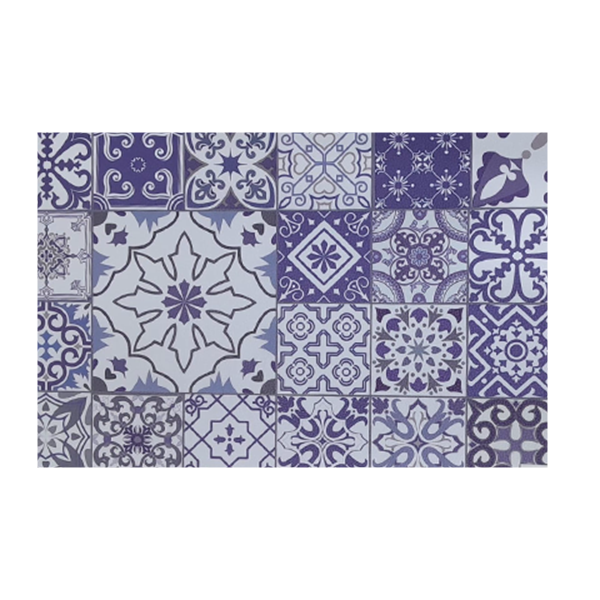 Classy Homes Foam Mat, Blue Mosaic 18x30 in.