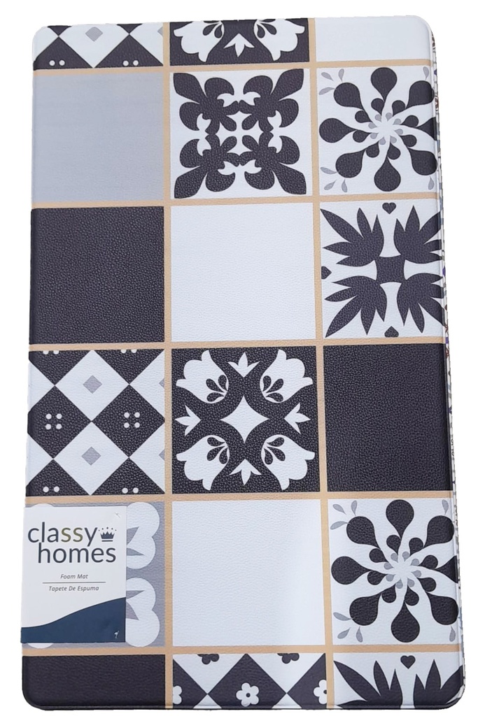 Classy Homes Foam Kitchen Mat, Floral Mugs