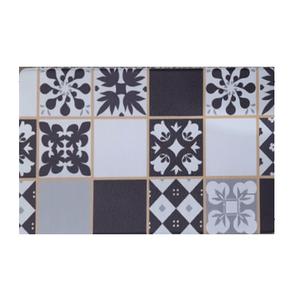 Classy Homes Foam Kitchen Mat, Black/ White Mosaic 18x30 in.