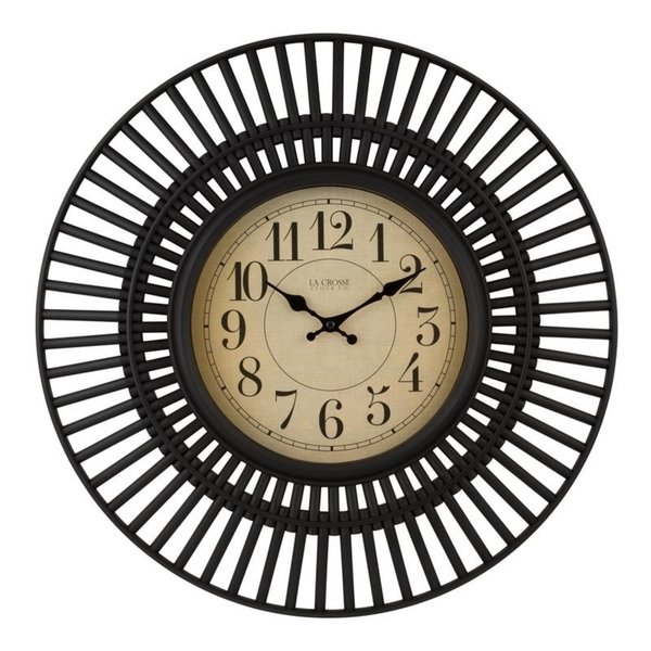 La Crosse Covington Quartz Analog Wall Clock 20 In. Black