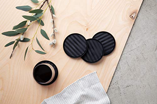^Rabbit Coaster Set, Black (Set of 8)