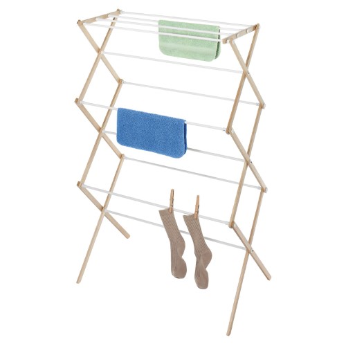 Whitmor Natural Wood Folding Drying Racku