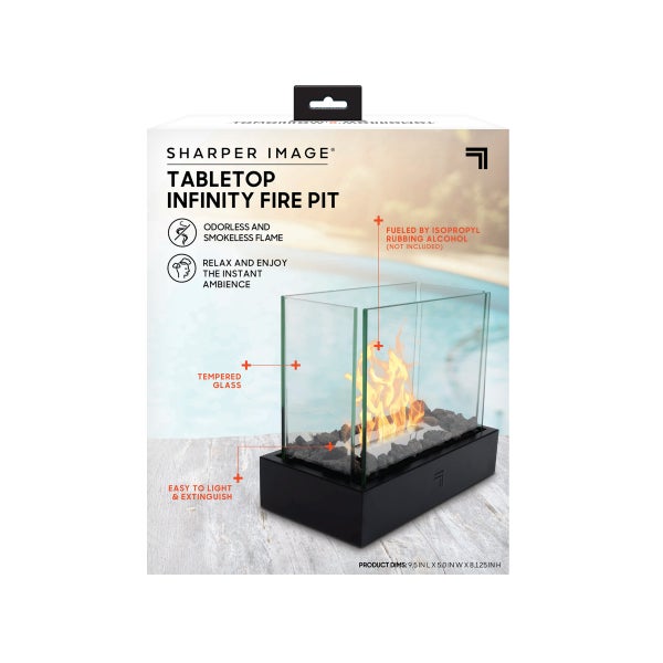 Sharper Image Infinity Glass Fire Pit