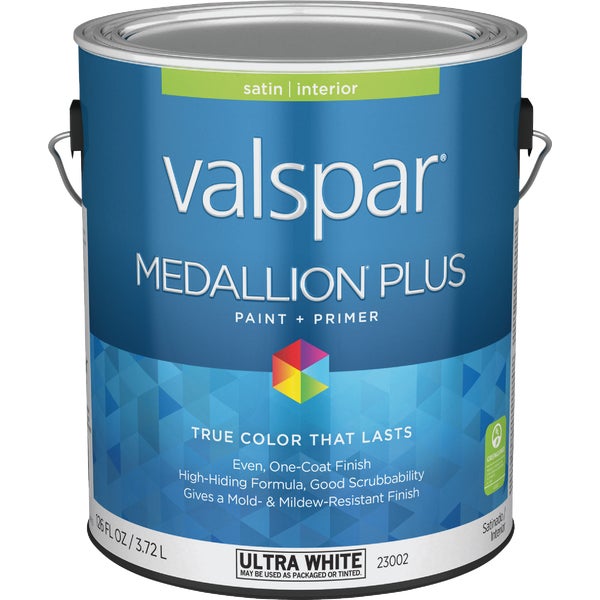 ****Valspar Medallion Plus Premium Paint &amp; Primer Satin Interior Paint, Ultra White, 1 Gal.