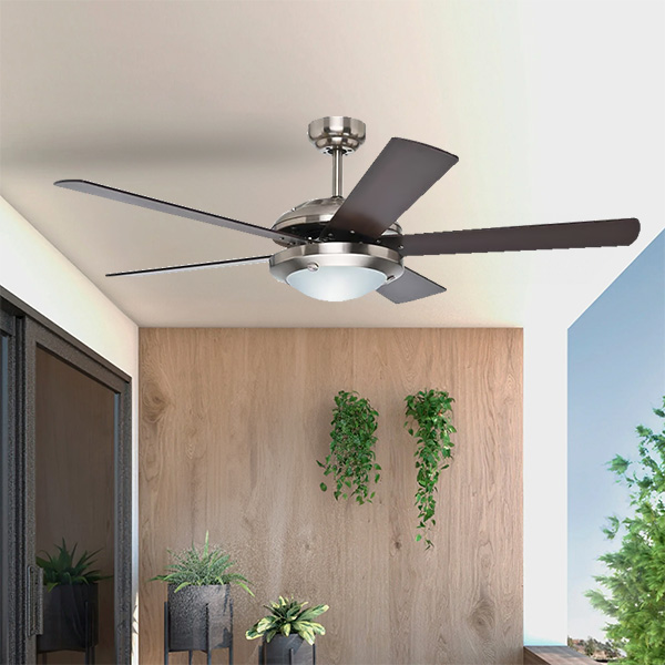 Hunter Solaris Ceiling Fan 52 In. with Remote, Brushed Nickel