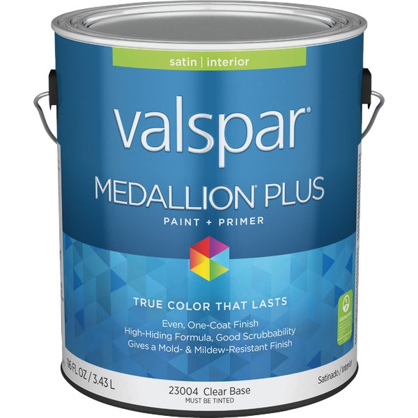 Valspar Medallion Plus Premium Paint &amp; Primer Satin Interior Paint, Clear Base, 1 Gal.