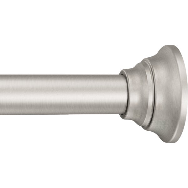 Moen Straight Adjustable Tension Shower Rod 44 In. To 72 In., Brushed Nickel