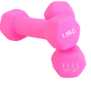 Elle Sport Neoprene Dumbbells 1.5 kg, Hot Pink - Pair