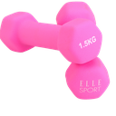 Elle Sport Neoprene Dumbbells 1.5kg, Hot Pink - Pair