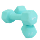 Elle Sport Neoprene Dumbbells 3kg, Aqua - Pair