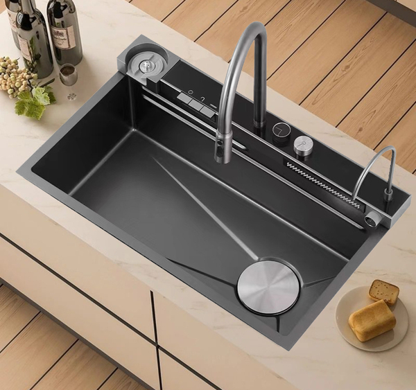 Royal Homes Top-mount Kitchen Sink Combo 29.5 x 17.7 x 8.6 In. 304 Stainless Steel, Black Finish