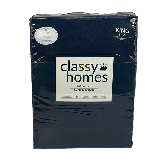 Classy Homes King 4pc Solid Sheet Set