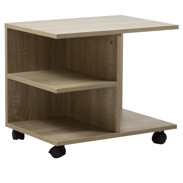 Kenneth Cole Moden End Table with Wheels, Oak