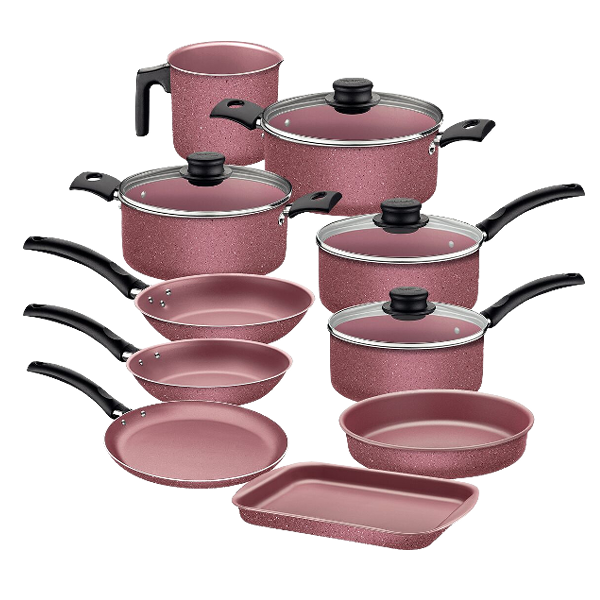 Tramontina Turim 10-piece Cookware Set, Pink