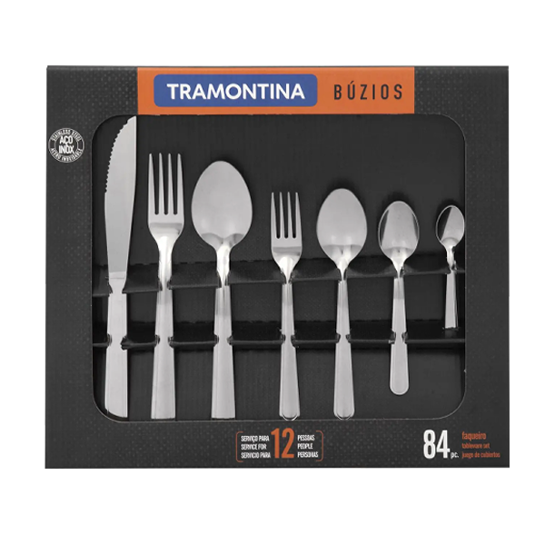 Tramontina Buzios 84pc Cutlery Set, Stainless Steel 
