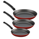 ****Tramontina Non-Stick Frying Pans, Red - Set of 3