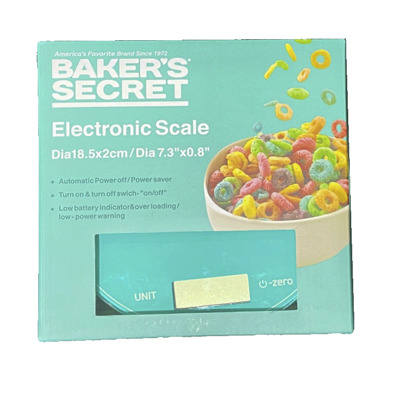 Baker's Secret Digital Kitchen Scale, Aqua