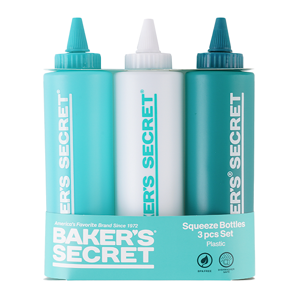 Baker's Secret 3pc Squeeze Bottle Set 6.8 In.