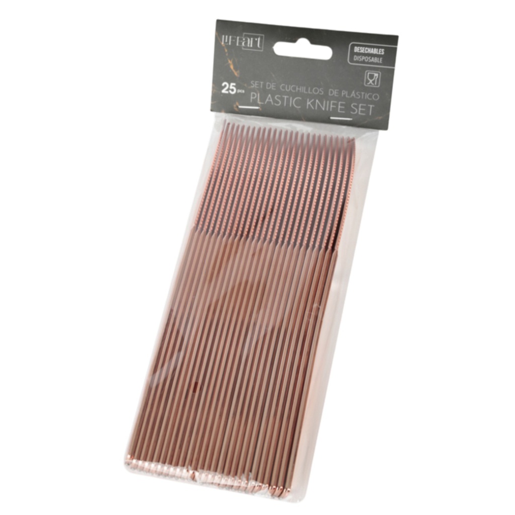 Disposable Knives 25-pack, Rose Gold