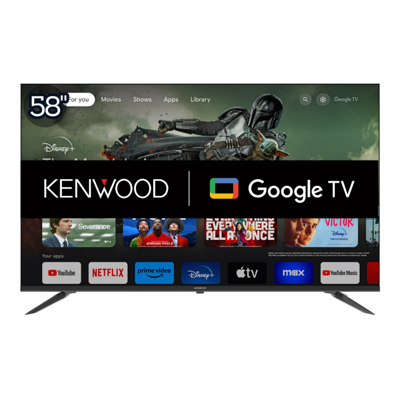 Kenwood Smart TV 58 In. Frameless ISDBT 4K UHD Google TV HDR, Bluetooth