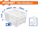 Wadfow 3pc Transparent Storage Bin Set