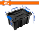 Wadfow 25L Plastic Storage Tote 18.5 x 13 x 10.5 In.
