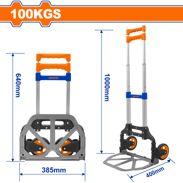 Wadfow Foldable Hand Truck (Load Capacity 100kg)